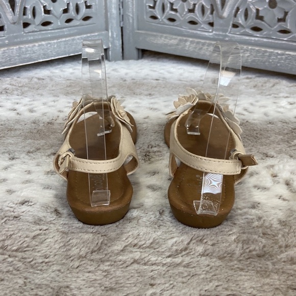 Nicole tan cream vegan leather floral sandals size 6 boho chic resortwear summer - Picture 8 of 12
